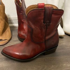 Frye Red booties 7.5